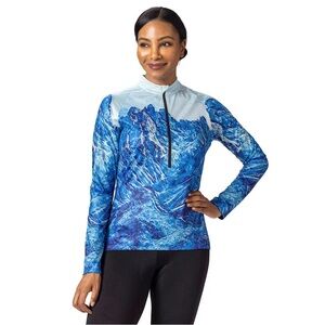 Blue Mountain Print Quarter-Zip Pullover